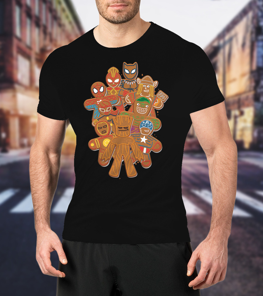 Marvel Avengers Gingerbread Cookies Heroes Collection T-Shirt