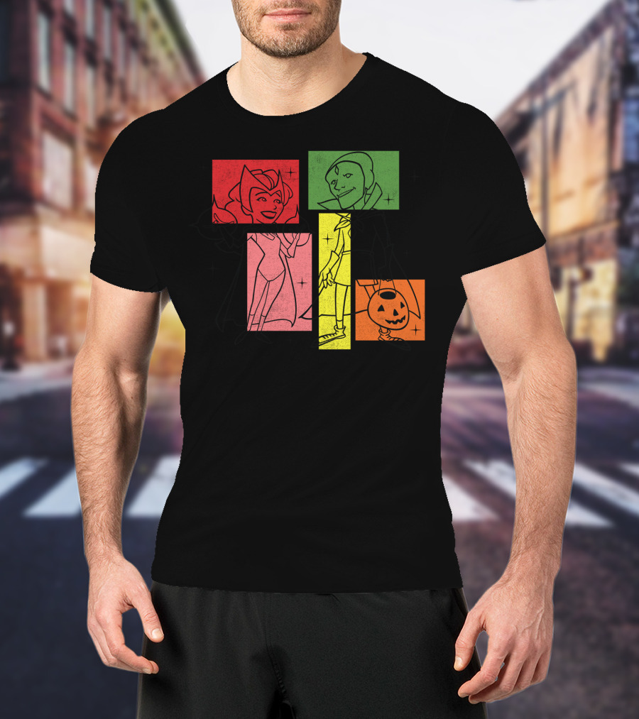 Marvel WandaVision Wanda Vision 50s Halloween Retro Style Characters T-Shirt
