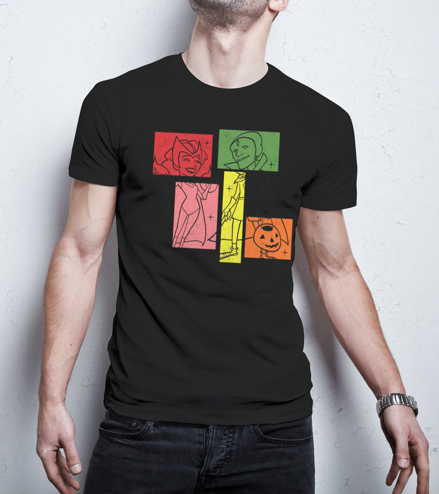 Marvel WandaVision Wanda Vision 50s Halloween Retro Style Characters T-Shirt