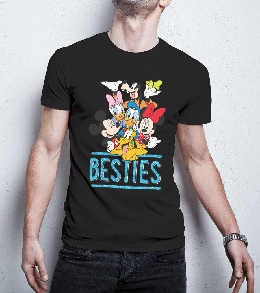 Disney Besties Mickey Minnie Donald Daisy Goofy Pluto T-Shirt