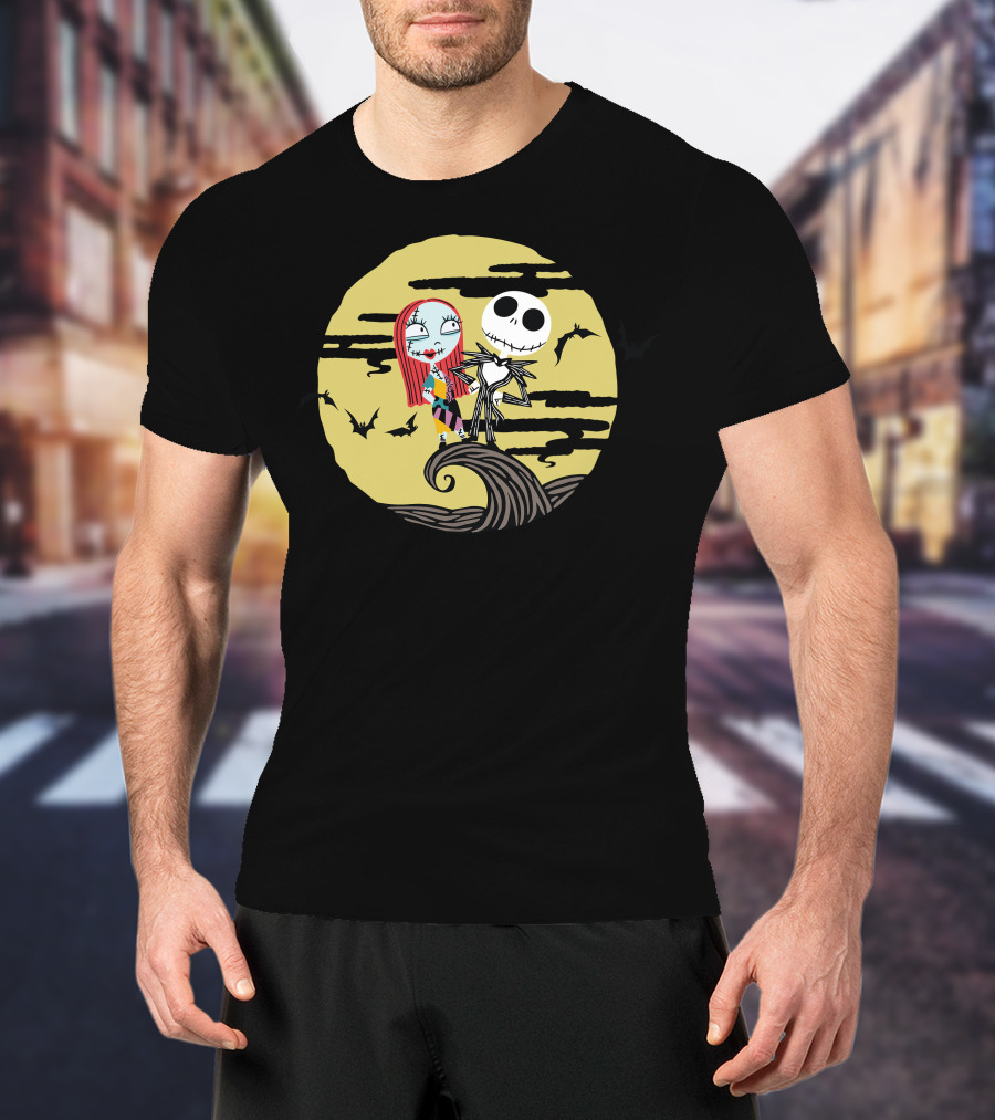 Disney Jack And Sally Moment Halloween Moon Scene T-Shirt