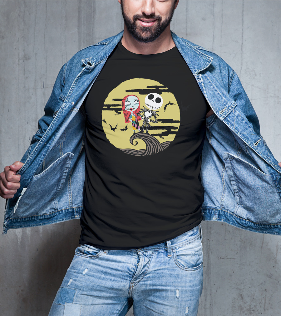 Disney Jack And Sally Moment Halloween Moon Scene T-Shirt