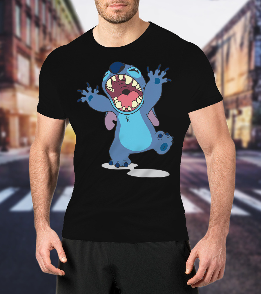 Disney Lilo And Stitch Energetic Roar Character Image T-Shirt