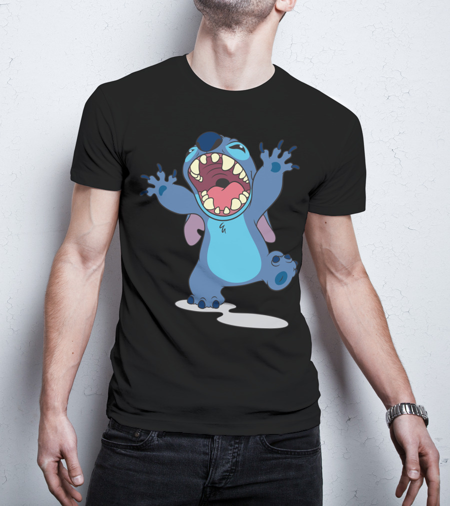 Disney Lilo And Stitch Energetic Roar Character Image T-Shirt