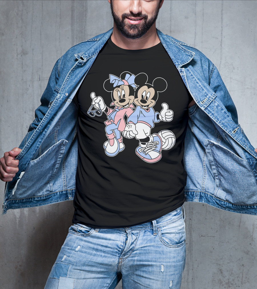 Disney Mickey And Minnie Volleyball Sports Duo T-Shirt
