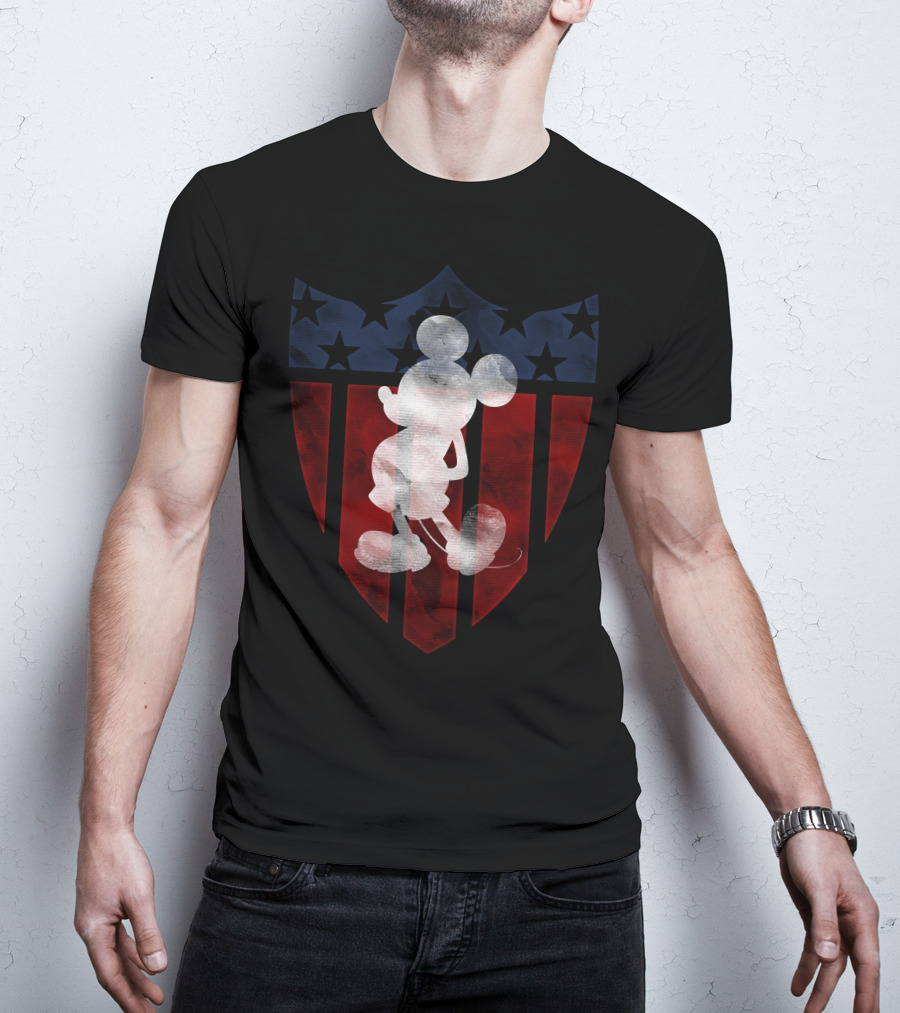 Vintage Disney Mickey Mouse Americana Shield T-Shirt