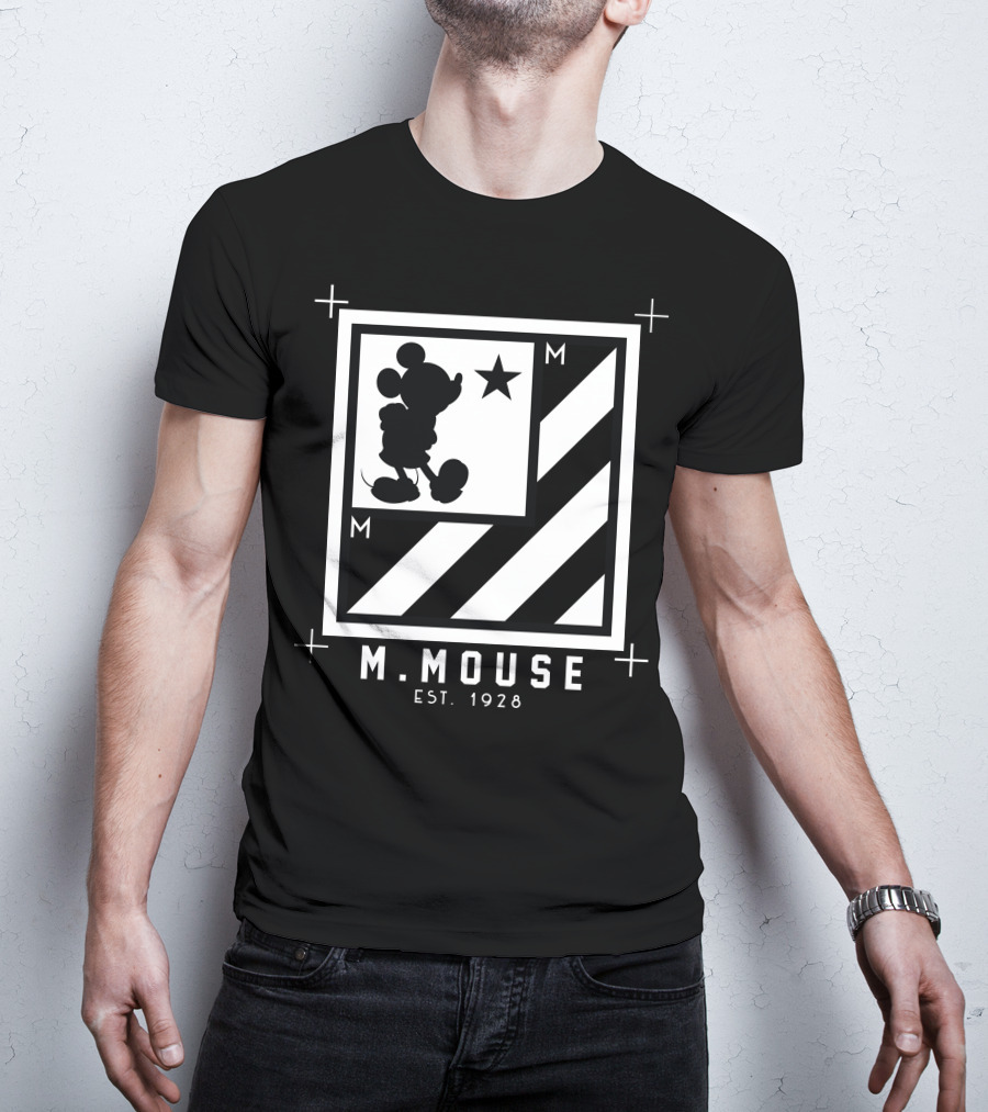 Mickey Mouse M.MOUSE Est. 1928 Star Stripes Box T-Shirt