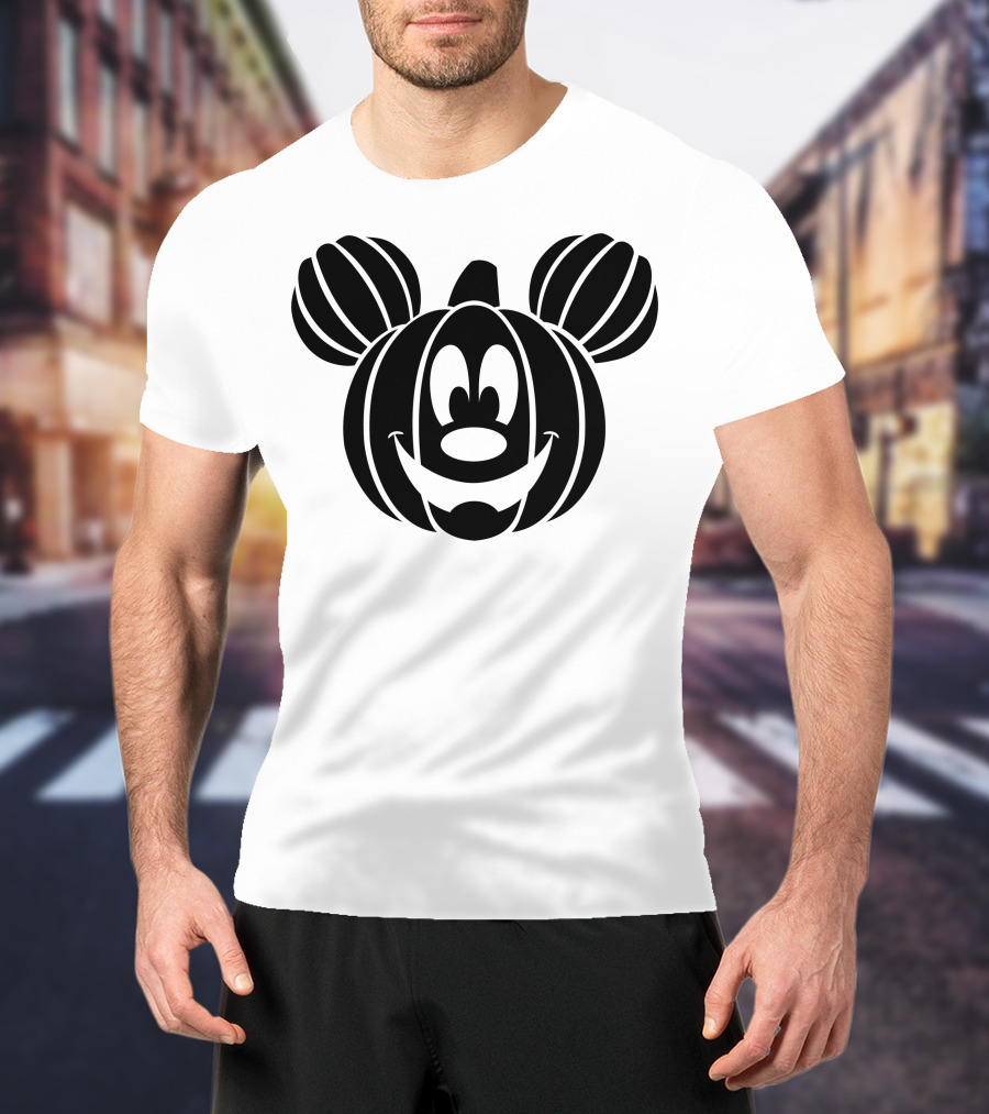 Disney Mickey Mouse Halloween Pumpkin Face T-Shirt