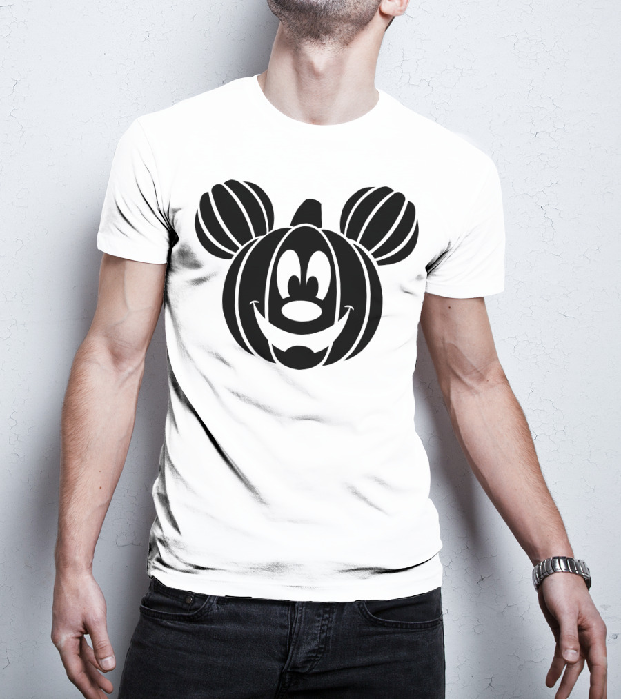 Disney Mickey Mouse Halloween Pumpkin Face T-Shirt
