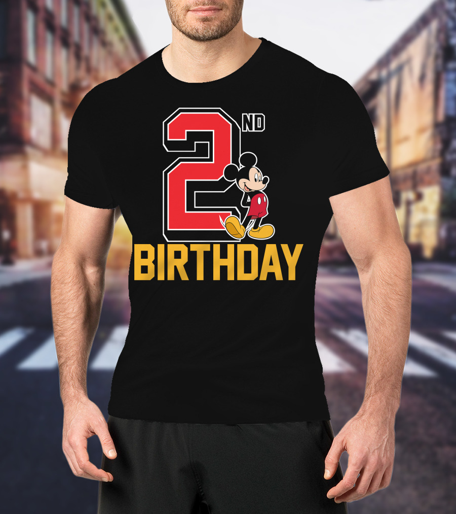 Mickey Mouse 2nd Birthday Celebration With Disney Themes T-Shirt