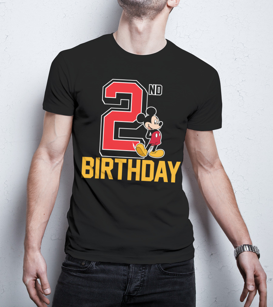 Mickey Mouse 2nd Birthday Celebration With Disney Themes T-Shirt