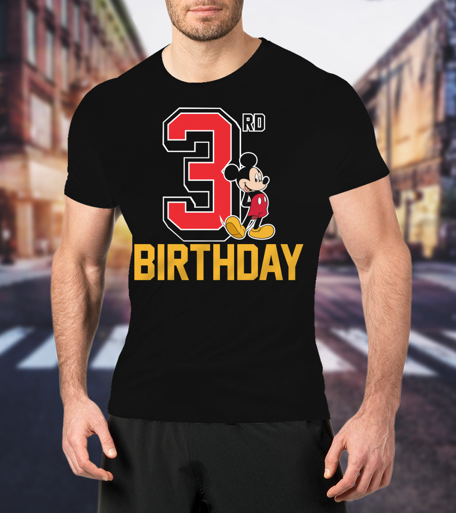 Mickey Mouse 3rd Birthday Celebration With Disney Style And Classic T-Shirt