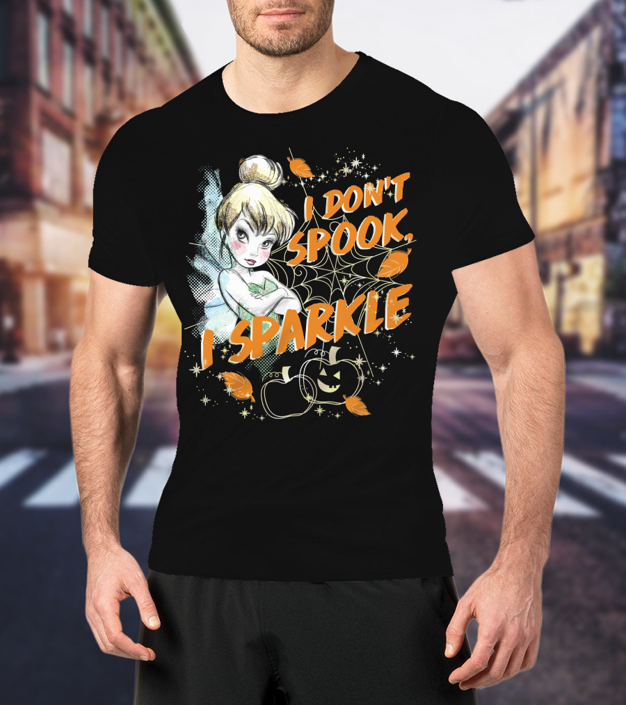 I Don't Spook I Sparkle Disney Peter Pan Tinkerbell Halloween T-Shirt