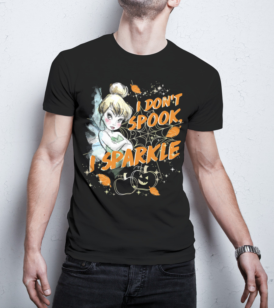 I Don't Spook I Sparkle Disney Peter Pan Tinkerbell Halloween T-Shirt