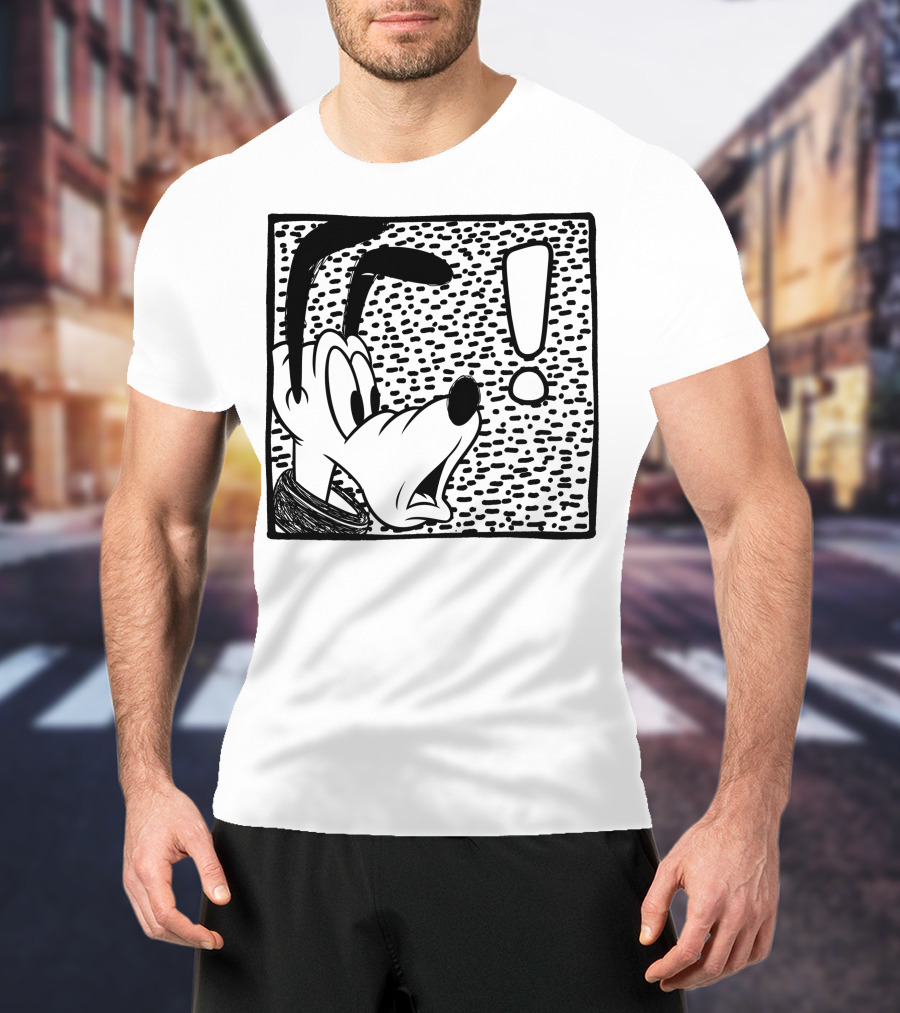 Disney Pluto Shocked Exclamation Point Reaction T-Shirt