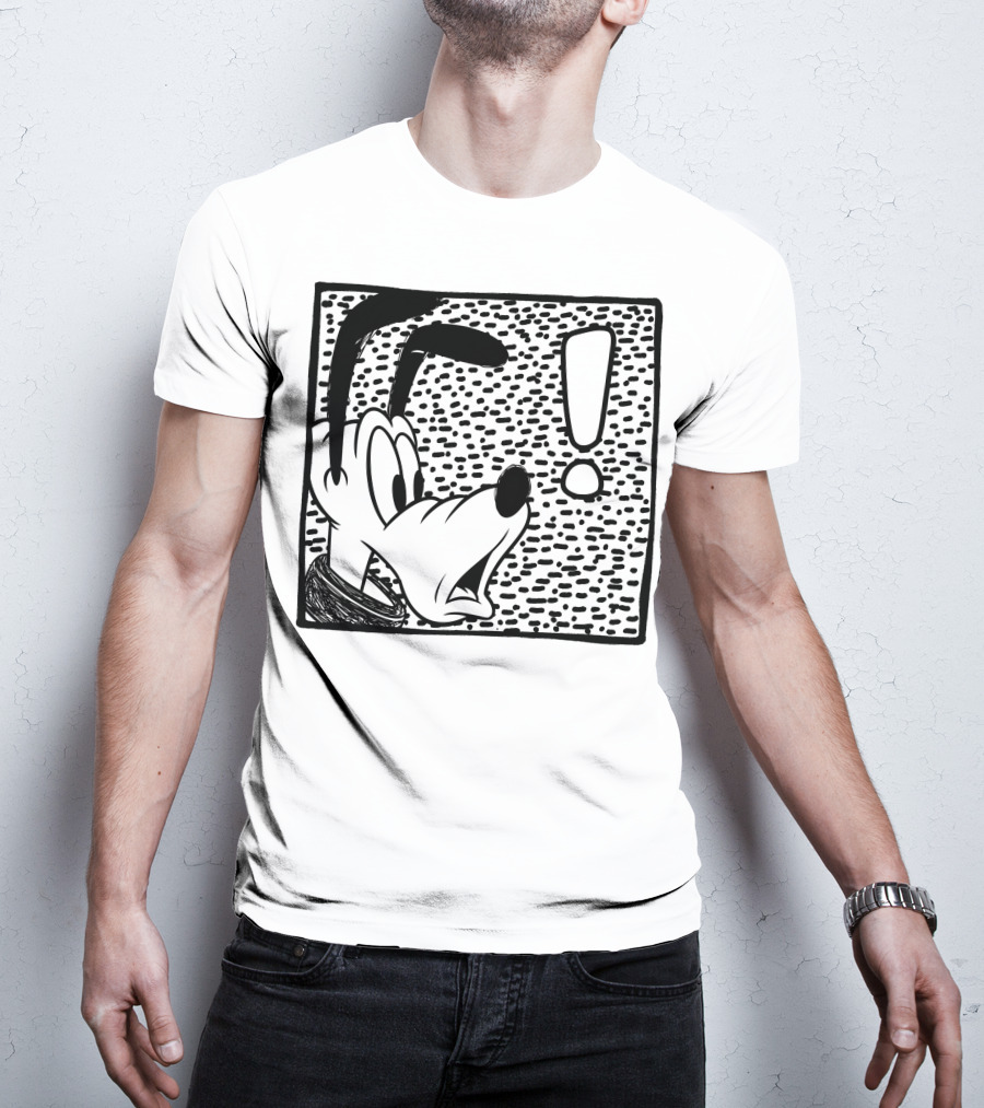Disney Pluto Shocked Exclamation Point Reaction T-Shirt