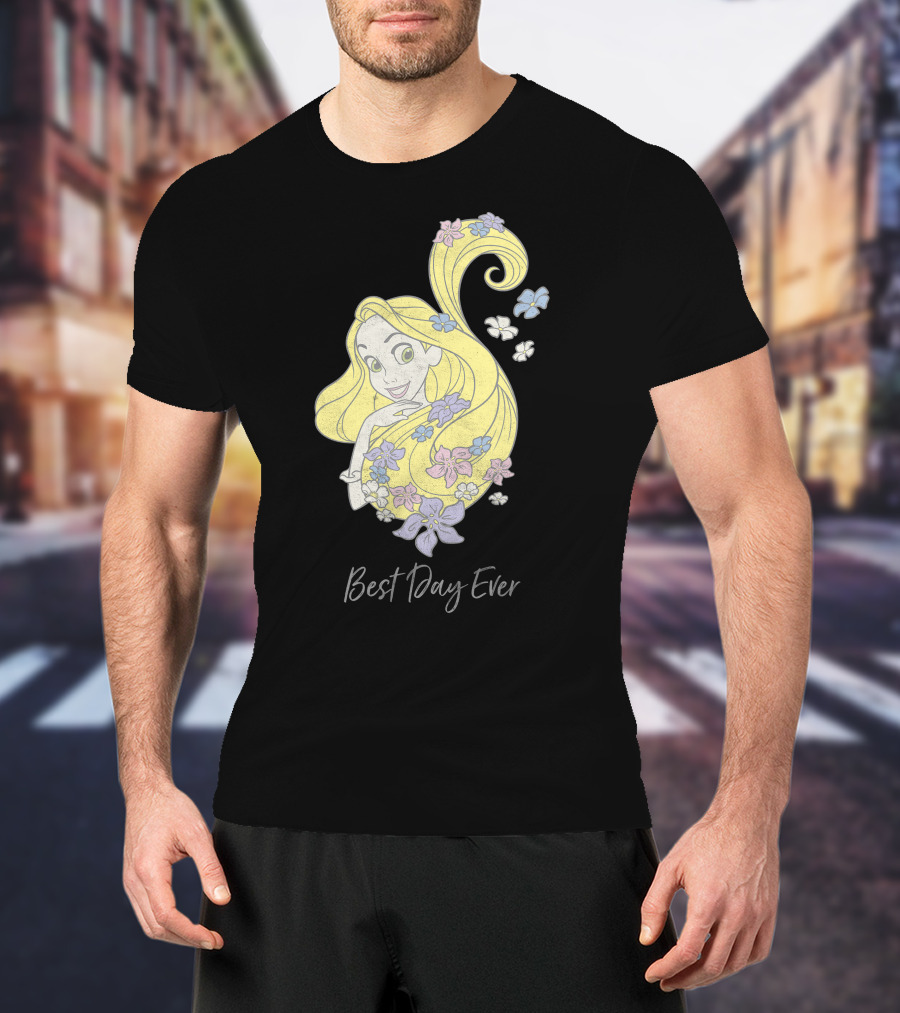 Disney Tangled Rapunzel Illustration Best Day Ever T-Shirt
