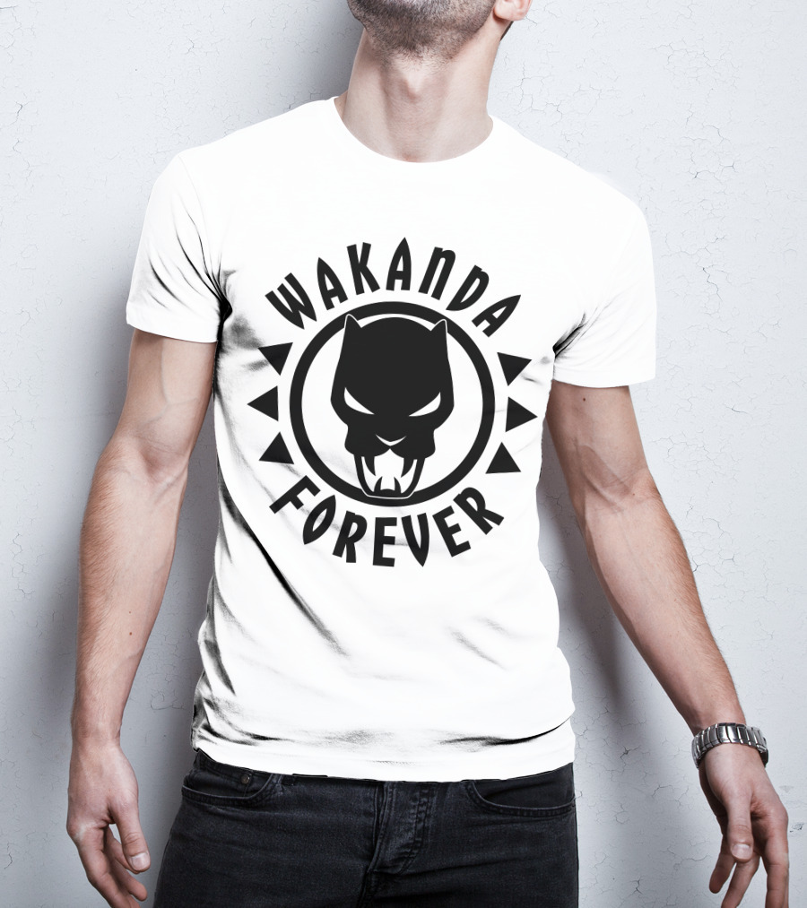 Wakanda Forever Black Panther Circle Panther T-Shirt