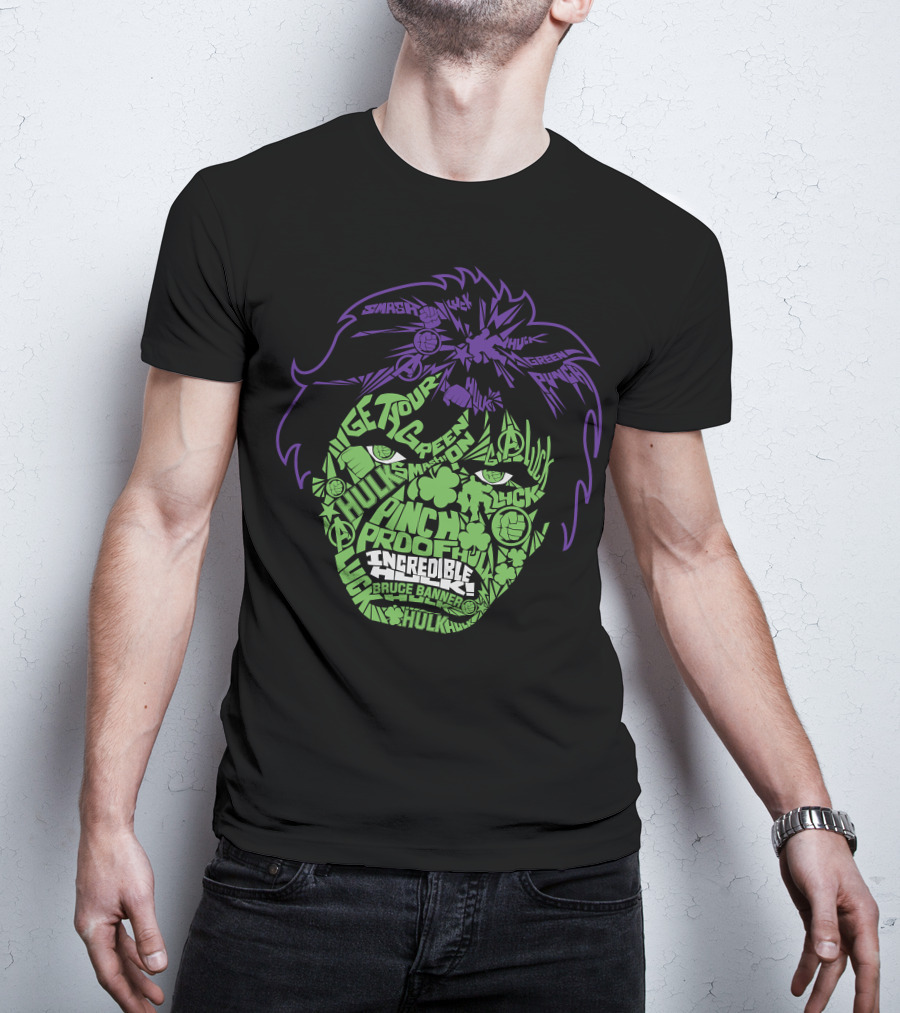 Incredible Hulk St. Patty's Luck Smash Bruce Banner Green Proof T-Shirt