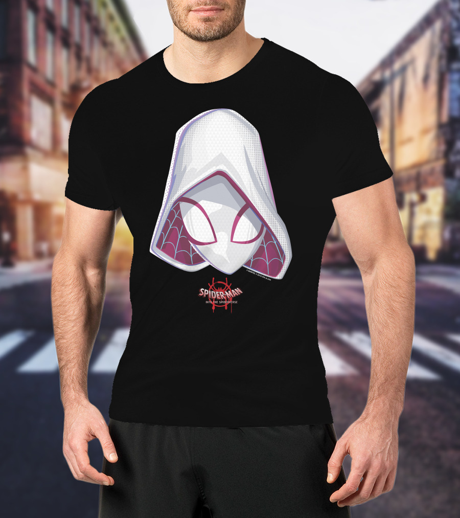 Spider-Man Into The Spider-Verse Spider-Gwen Mask Marvel T-Shirt