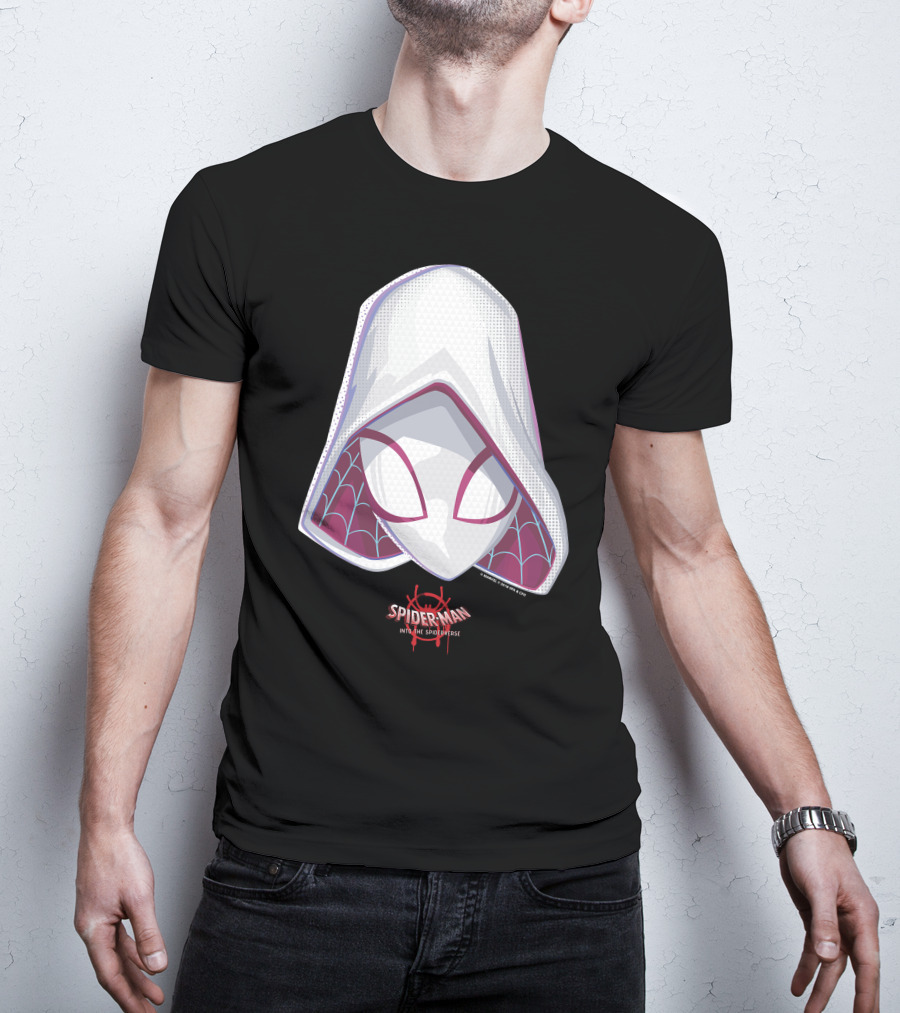 Spider-Man Into The Spider-Verse Spider-Gwen Mask Marvel T-Shirt