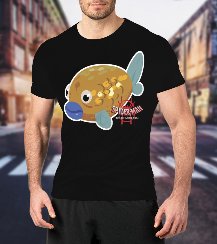 Marvel Spider-Man Into The Spider-Verse Fish Sticker T-Shirt