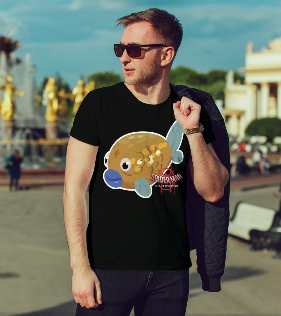 Marvel Spider-Man Into The Spider-Verse Fish Sticker T-Shirt