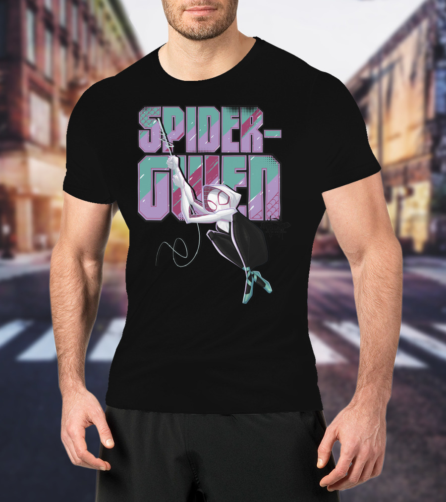 Spider-Gwen Marvel Spider-Man Spiderverse Swinging Hero T-Shirt