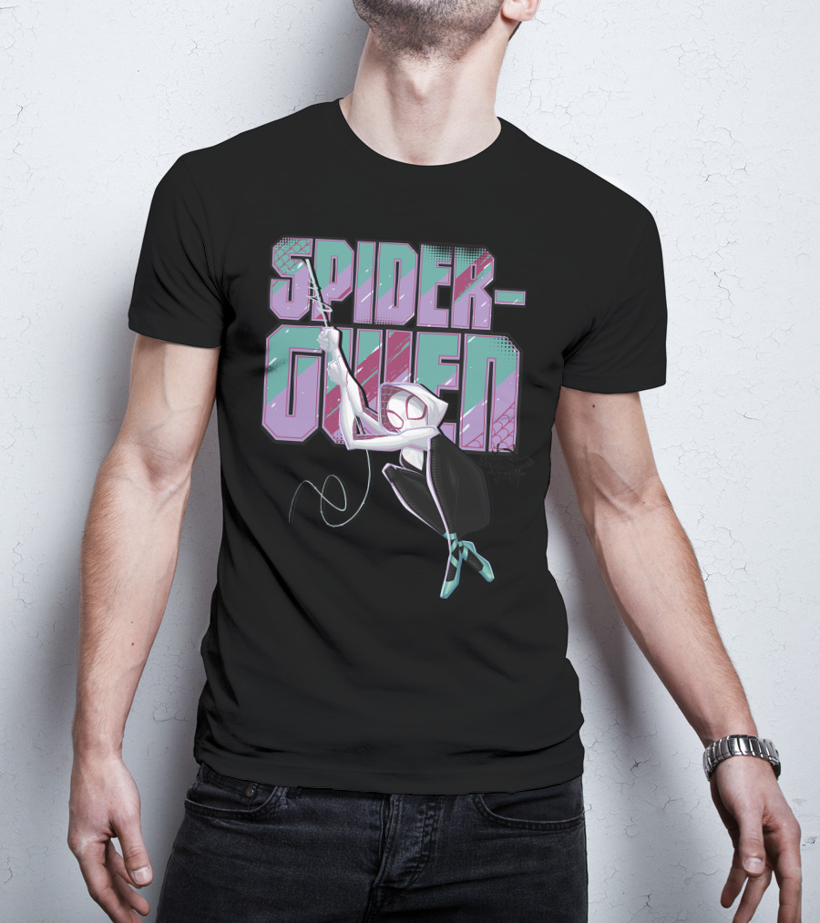 Spider-Gwen Marvel Spider-Man Spiderverse Swinging Hero T-Shirt