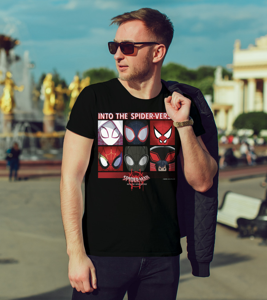Marvel Spider-Man Into The Spider-Verse Square Group T-Shirt