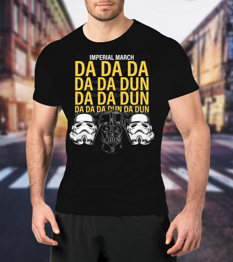 Star Wars Darth Vader Imperial March Da Da Da Stormtrooper Helmets T-Shirt