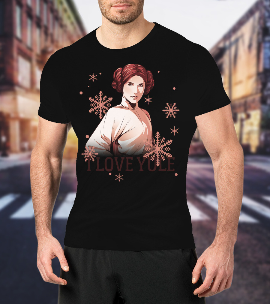 Star Wars Leia I Love Yule Christmas Snowflake Iconic Princess T-Shirt