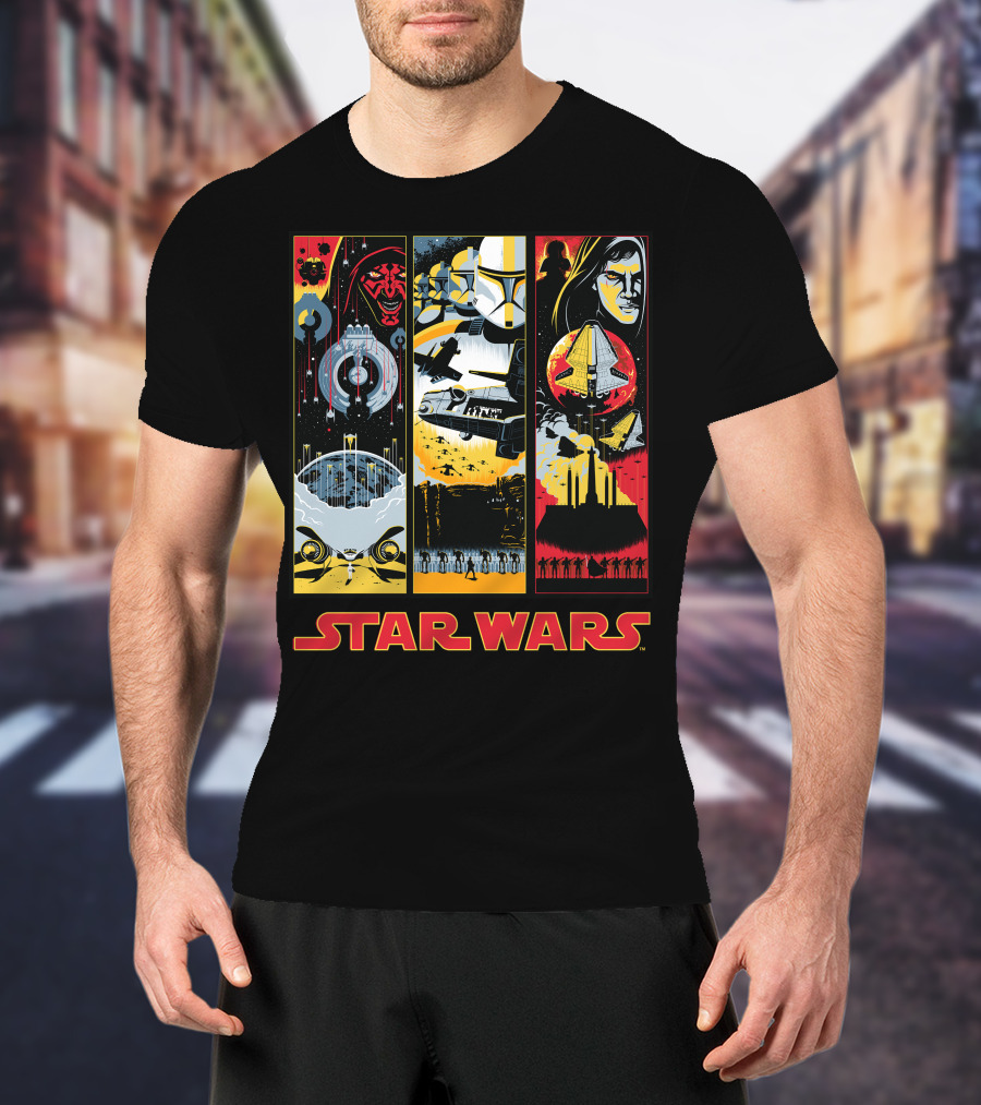 Star Wars Darth Maul Clone Trooper Anakin Panels T-Shirt