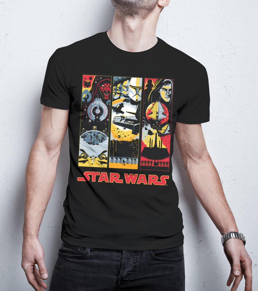 Star Wars Darth Maul Clone Trooper Anakin Panels T-Shirt