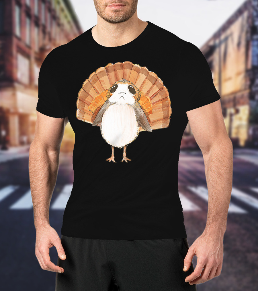 Star Wars Porg Turkey Thanksgiving Feathers T-Shirt