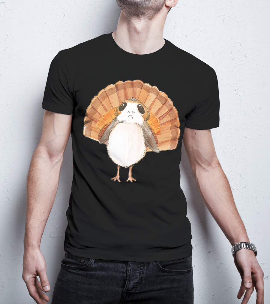 Star Wars Porg Turkey Thanksgiving Feathers T-Shirt