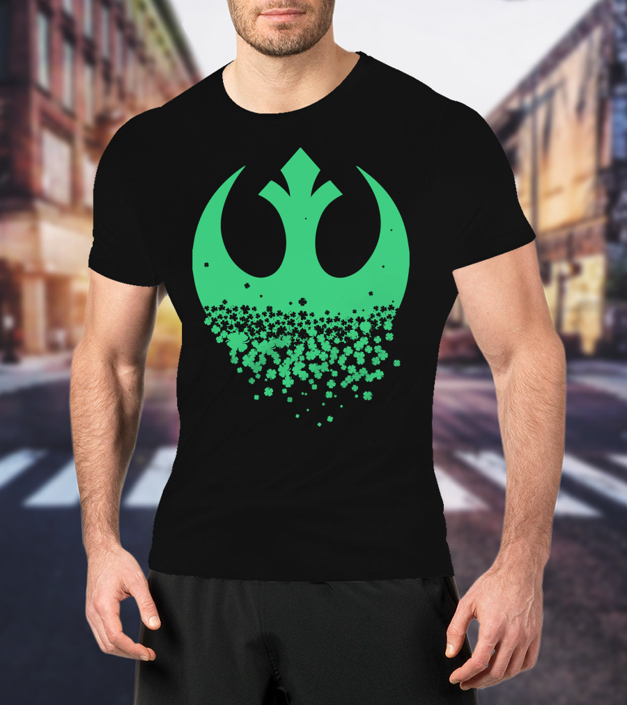 Star Wars Rebel Alliance Saint Patricks Day Clover Emblem T-Shirt