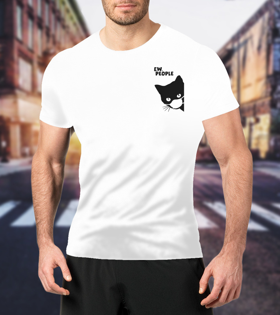 Ew People Black Cat Masked Silhouette Qwertee T-Shirt