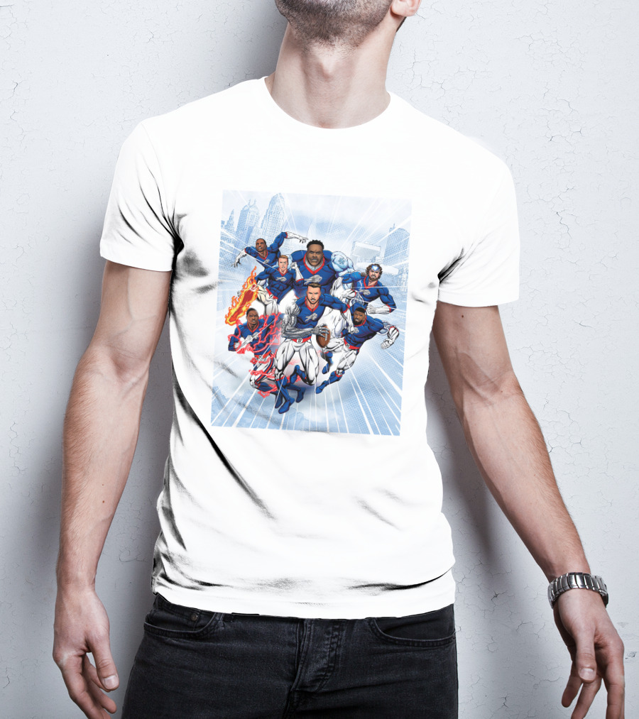Bills Super Hero Football Team Comic Heroes T-Shirt