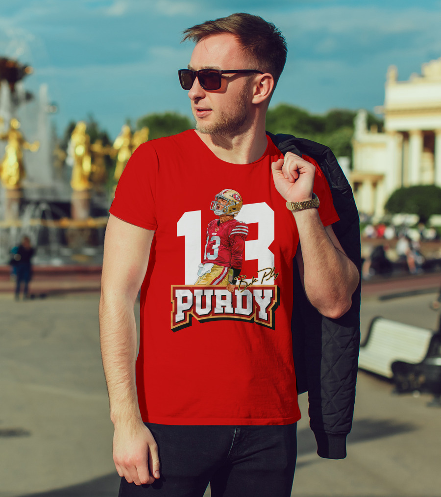 13 Purdy Brock Poly Football Player Red Jersey T-Shirt