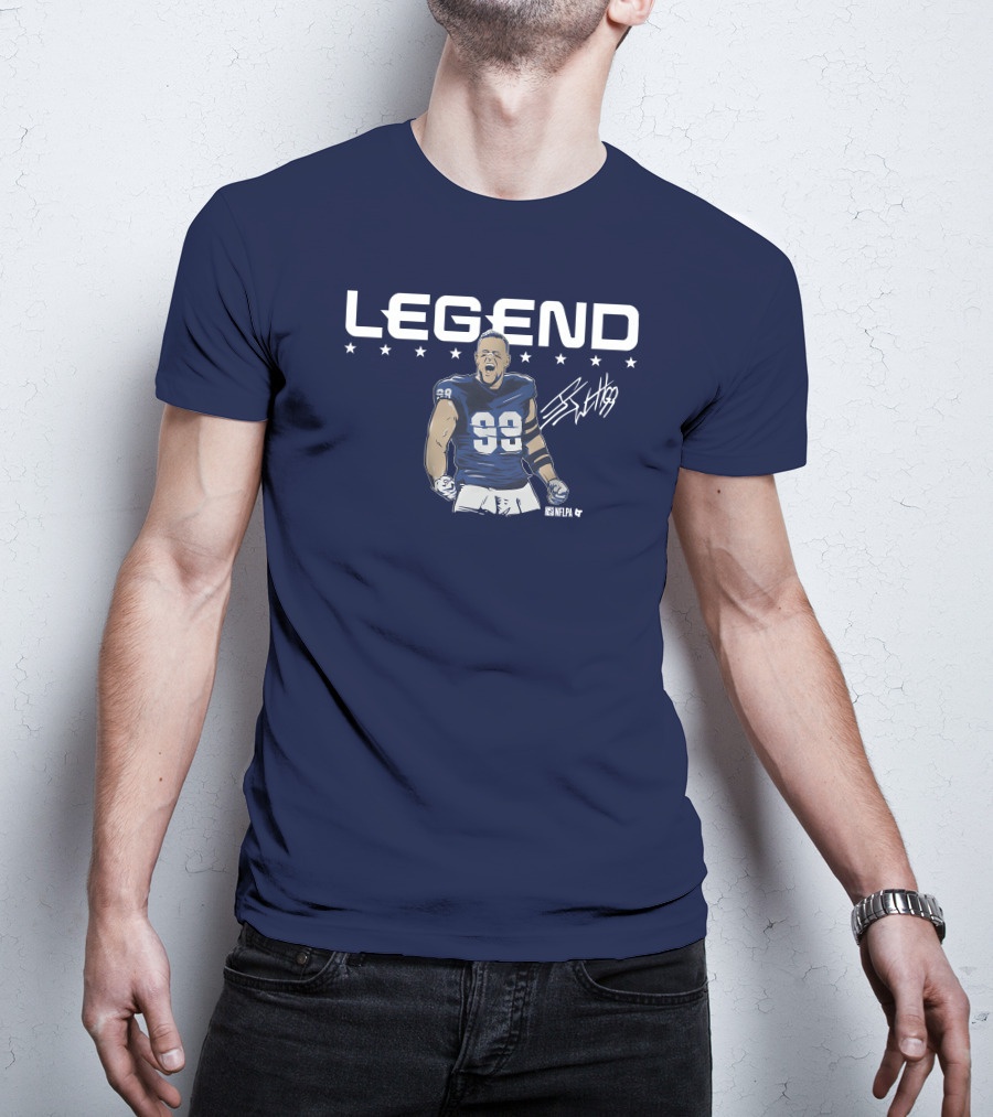Breakingt Merch J.J. Watt Legend Number 99 Victory Pose T-Shirt