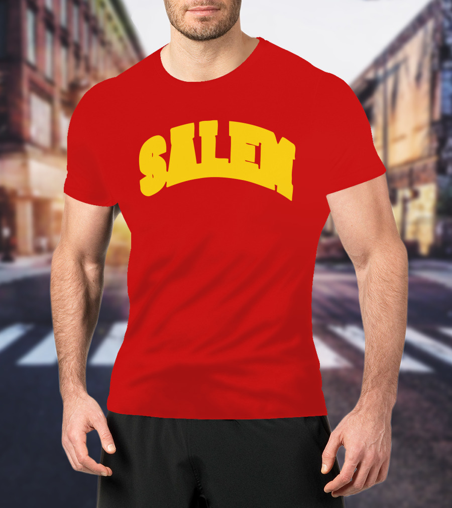 Salem Bold Yellow Arch On Red T-Shirt