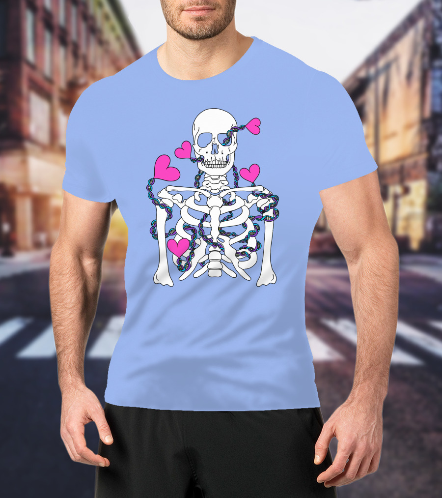 Lany Merch Tie Dye DNA Skeleton Hearts T-Shirt