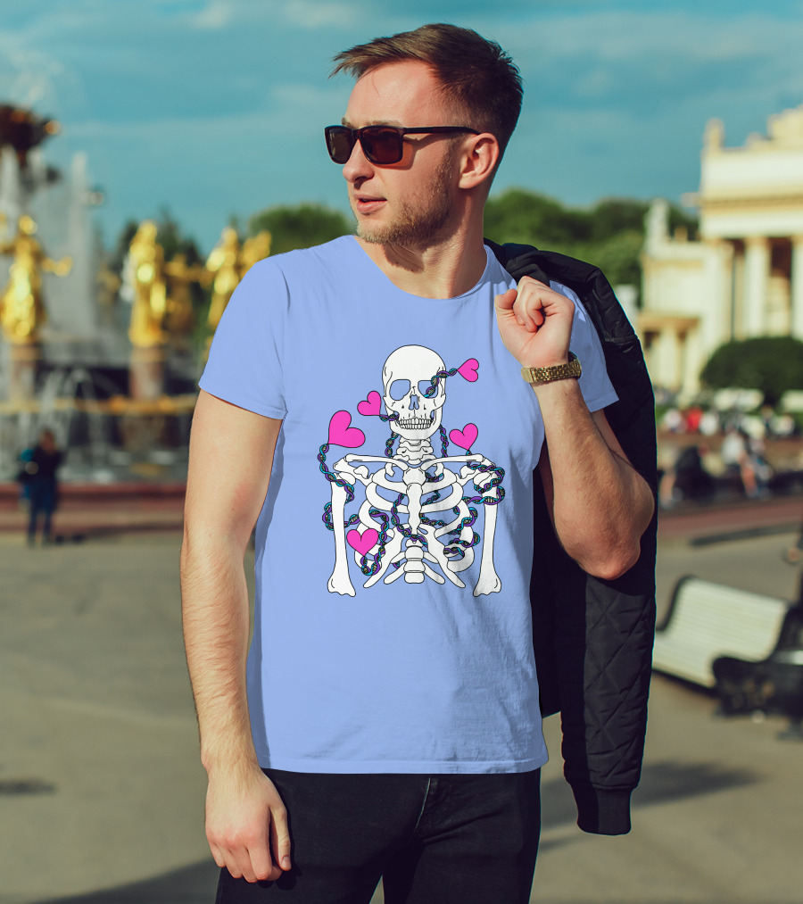 Lany Merch Tie Dye DNA Skeleton Hearts T-Shirt