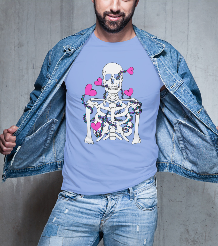 Lany Merch Tie Dye DNA Skeleton Hearts T-Shirt