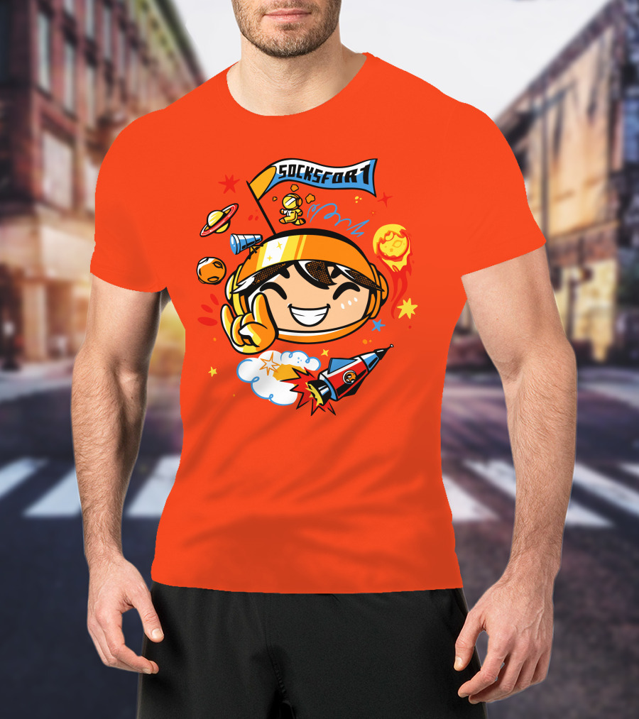 Socksfor1 Chibi Astronaut Space Adventure Merch T-Shirt