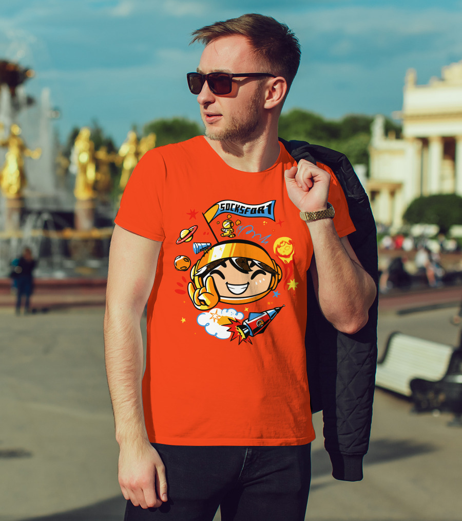 Socksfor1 Chibi Astronaut Space Adventure Merch T-Shirt