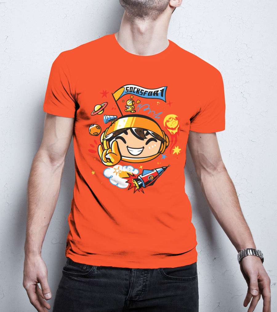 Socksfor1 Chibi Astronaut Space Adventure Merch T-Shirt