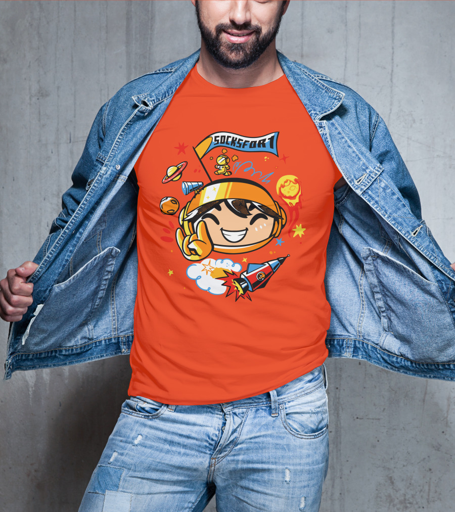Socksfor1 Chibi Astronaut Space Adventure Merch T-Shirt