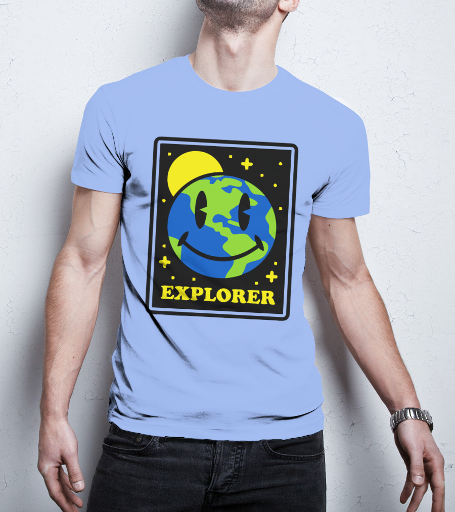 Socksfor1 Merch Explorer Earth Smiley T-Shirt